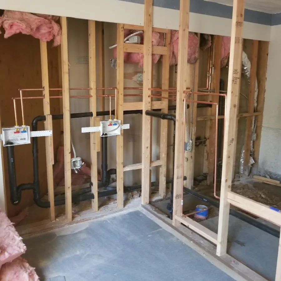 Copper pipe rough-in and plumbing installation in Sharonville